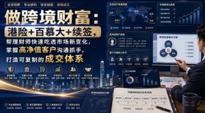 做跨境财富:港险+百慕大+续签,帮理财师快速吃透市场新变化,掌握高净值客户沟通抓手,打造可复制的成交体系-淘金日记