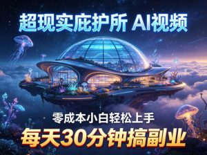 超现实庇护所AI视频项目拆解,零成本小白轻松上手,每天30分钟搞副业-淘金日记