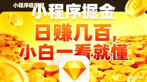 微信小程序掘金项目,不用复杂操作,5分钟就能学会上手操作,日入几张【揭秘】-淘金日记