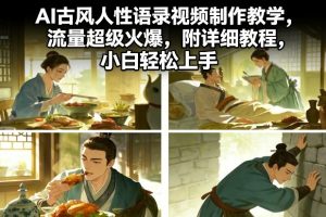AI古风人性语录视频制作教学，流量超级火爆，附详细教程，小白轻松上手-淘金日记