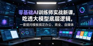 零基础AI训练师实战课,吃透大模型底层逻辑,一套提问模板搞定办公、商业、自媒体、设计、生活全场景AI落地应用-淘金日记