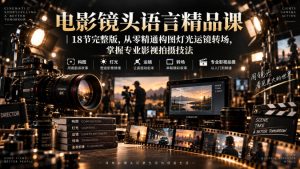 电影镜头语言精品课|18节完整版,从零精通构图灯光运镜转场,掌握专业影视拍摄技法-淘金日记