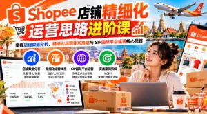 Shopee店铺精细化运营思路进阶课,掌握店铺数据分析、精细化运营体系搭建与SIP国际平台运营核心思路-淘金日记