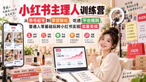 小红书主理人训练营,从养号起号到带货转化,吃透平台规则,普通人零基础玩转小红书实现流量变现-淘金日记