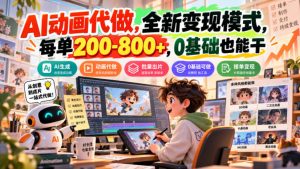 AI动画代做,全新变现模式,每单200-800+,0基础也能干【揭秘】-淘金日记