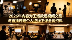 2026年内容为王爆款短视频文案与直播茂隆个人IP线下课全套资料(价值4980)-淘金日记