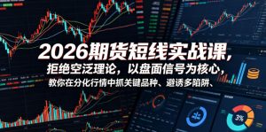 2026期货短线实战课,拒绝空泛理论,以盘面信号为核心,教你在分化行情中抓关键品种、避诱多陷阱(更新)-淘金日记