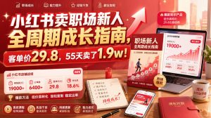 小红书卖职场新人全周期成长指南,客单价29.8,55天卖了1.9w!-淘金日记