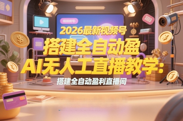 2026最新视频号AI无人直播教学：搭建全自动盈利直播间，低成本开启副业变现-淘金日记