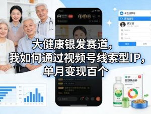 大健康银发赛道,我如何通过视频号线索型IP,单月变现百个-淘金日记