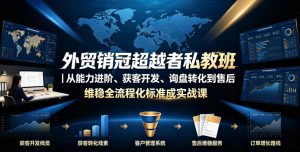 外贸销冠超越者私教班|从能力进阶、获客开发、询盘转化到售后维稳全流程标准化成交实战课-淘金日记