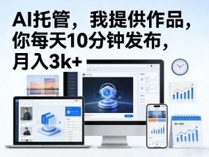公众号AI托管,我提供作品,你每天10分钟发布,月入3k+【揭秘】-淘金日记