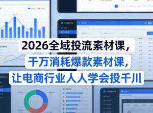 2026全域投流素材课,干万消耗爆款素材课,让电商行业人人学会投千川-淘金日记