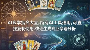 AI玄学指令大全,所有AI工具通用,可直接复制使用,快速生成专业命理分析-淘金日记