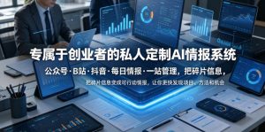 专属于创业者的私人定制AI情报系统,公众号·B站·抖音·每日情报·一站管理,把碎片信息变成可行动情报,让你更快发现项目、方法和机会-淘金日记