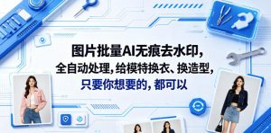 图片批量AI无痕去水印,全自动处理,给模特换衣、换造型,只要你想要的,都可以(软件+视频教程)-淘金日记
