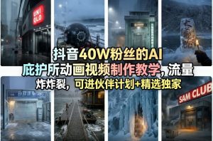 抖音40W粉丝的AI庇护所动画视频制作教学，流量炸裂，可进伙伴计划+精选独家-淘金日记