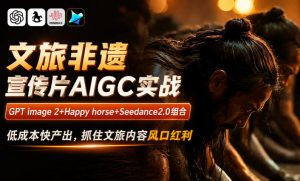 文旅非遗宣传片AIGC实战,GPT image 2+Happy horse+Seedance2.0组合,低成本快产出,抓住文旅内容风口红利-淘金日记