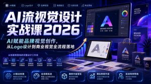 AI流视觉设计实战课2026：AI赋能品牌视觉创作，从Logo设计到商业视觉全流程落地-淘金日记
