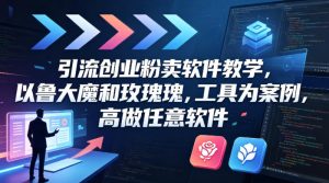 引流创业粉卖软件教学,以鲁大魔和玫瑰工具为案例,可做任意软件-淘金日记