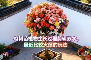 AI树苗植物生长过程剪辑教学,最近比较火爆的玩法-淘金日记