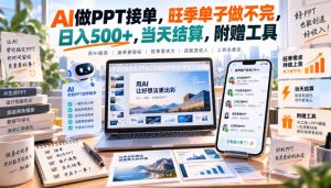 AI做PPT接单,旺季单子做不完,日入500+,当天结算,附赠工具【揭秘】-淘金日记