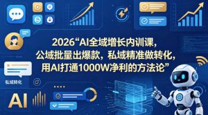 2026AI全域增长内训课，公域批量出爆款，私域精准做转化，用AI打通1000W净利的方法论（更新）-淘金日记
