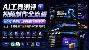 AI工具测评视频制作全流程,从0到1教你做出高完播的爆款视频,做出一个稳定接广告賺钱的AI工具测评号-淘金日记