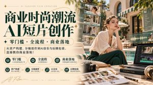 商业时尚潮流AI短片创作｜零门槛・全流程・商业落地，从资产构建、分镜创作到AI音乐与后期包装，直接教你商业落地！-淘金日记