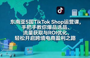 东南亚5国TikTok Shop运营课,手把手教你爆品选品、流量获取与ROI优化,轻松开启跨境电商盈利之路-淘金日记