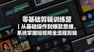 零基础剪辑训练营|从基础操作到爆款思维,系统掌握短视频全流程剪辑-淘金日记