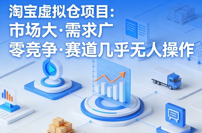 淘宝虚拟仓项目，市场大，需求广，零竞争，赛道几乎没人操作-淘金日记