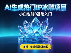 AI生成热门ip冰雕项目,小白也能0基础入门,实操+变现保姆级教程-淘金日记