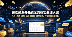 速卖通海外托管全流程实战课入驻・选品・合规・运营全链路,降本提效,带动店铺销量与收益增长-淘金日记