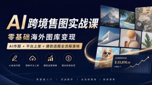 AI跨境售图实战课，零基础海外图库变现，AI作图+平台上架+爆款选图全流程落地-淘金日记