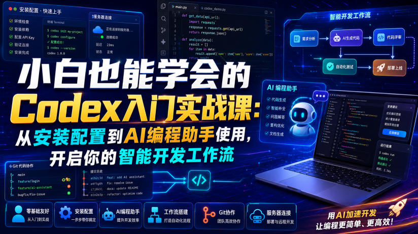 小白也能学会的Codex入门实战课：从安装配置到AI编程助手使用，开启你的智能开发工作流-淘金日记