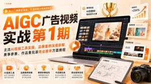 AIGC广告视频实战第1期,主流AI视频工具实操、品牌案例深度拆解、赛事参赛、作品集包装商业接单方面教程-淘金日记