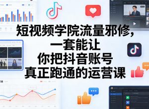 短视频学院流量邪修,一套能让你把抖音账号真正跑通的运营课-淘金日记