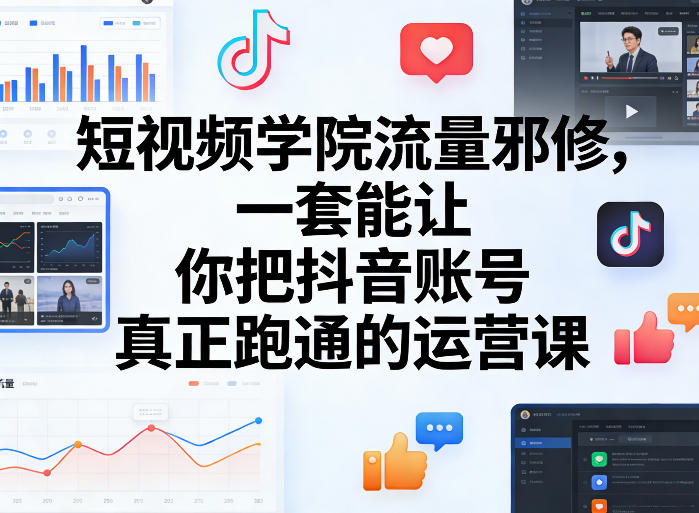 短视频学院流量邪修，一套能让你把抖音账号真正跑通的运营课-淘金日记