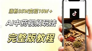 用ai做中药视频,涨粉35.8W,分成计划+橱窗累计变现10W+-淘金日记