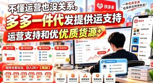 不懂运营也没关系,多多一件代发提供运营支持和优质货源,矩阵全套玩法,日入2K+【揭秘】-淘金日记