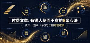 付费文章:有钱人秘而不宣的8条心法-淘金日记