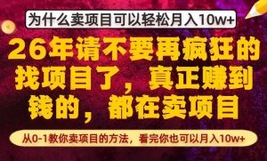 为什么真正賺到钱的都在卖项目,从0-1教你卖项目的方法,看完你也可以月入10w+【揭秘】-淘金日记