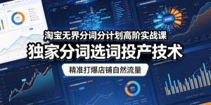 淘宝无界分词分计划高阶实战课,独家分词选词投产技术,精准打爆店铺自然流量-淘金日记