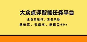 大众点评智能任务平台,全自动运行、无需手动,单价高、零成本、单窗口40+【揭秘】-淘金日记