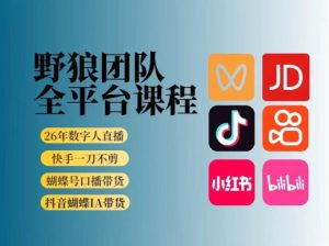 野狼团队2026新版全平台短视频带货教学,打开流量突破口,开始Ai带货(更新0913)-淘金日记
