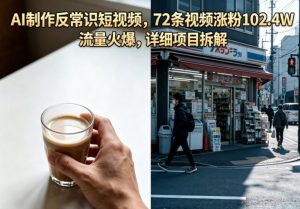 AI制作反常识短视频,72条视频涨粉102.4W,流量火爆,详细项目拆解-淘金日记