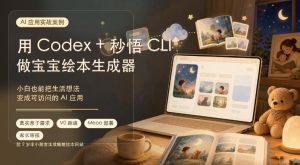 AI应用实战案例,用Codex+秒悟CLl做宝宝绘本生成器,小白也能把生活想法变成可访问的AI应用-淘金日记