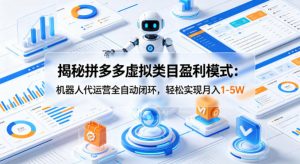 揭秘拼多多虚拟类目盈利模式:机器人代运营全自动闭环,轻松实现月入1-5W-淘金日记