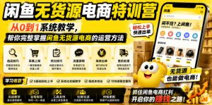 闲鱼无货源电商特训营，从0到1系统教学，帮你完整掌握闲鱼无货源电商的运营方法-淘金日记